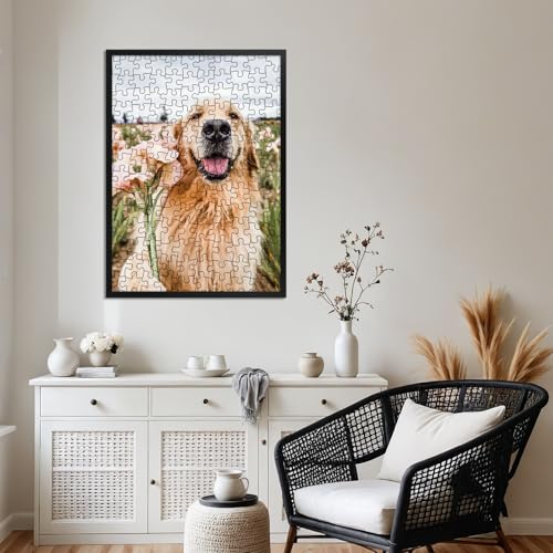 Black 19.7x27.6 Inch Picture Frame for 50x70cm Puzzles Wall Display - Giftgarden
