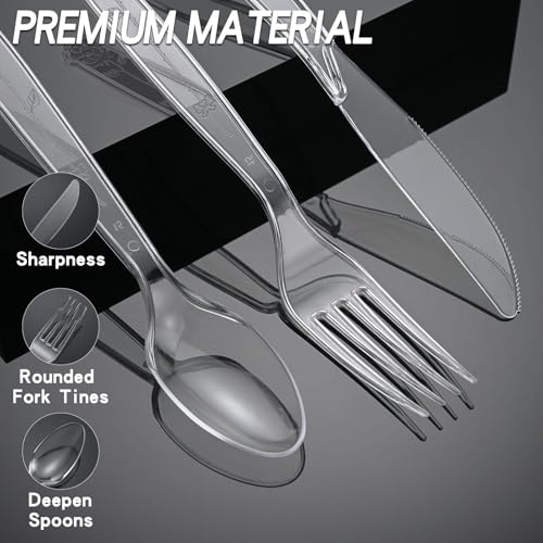1000 Count Heavy Duty Clear Plastic Spoons Disposable