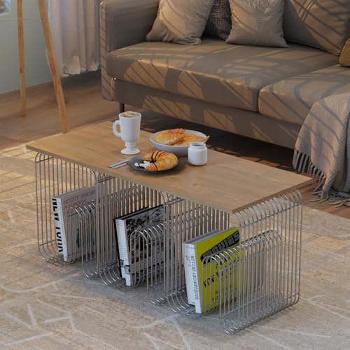 Silver N-Shape Retro Side Table - Modern Metal End Table for Living Room & Bedroom