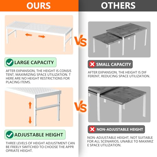2 Pack Expandable adjustable stackable kitchen cabinet