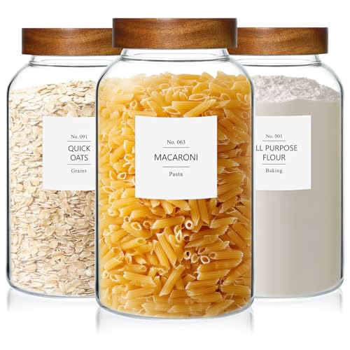 88oz Glass Food Storage Jars with Acacia Lids - Large Kitchen Container Set - Variation of THIS listing