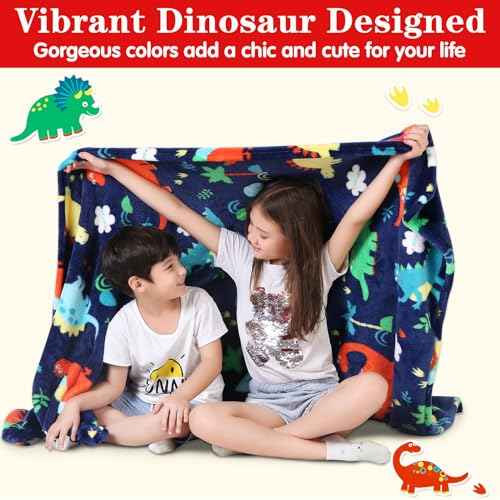 Lukeight Dinosaur Toddler Blanket Gifts for Boys and Girls, Plush Dino Throw Blanket for Kids and Adults, Thick and Warm Kids Blanket Birthday Gifts for Teens (Dinosaur, 50x60 Inches)