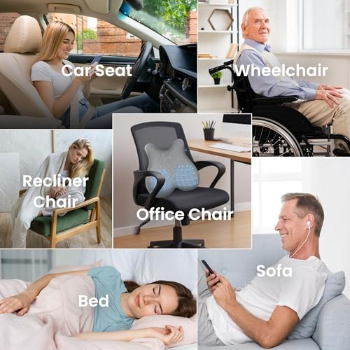 CILI Heated Lumbar Support Pillow for Office Chair, Ergonomic Back