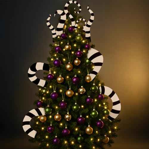 10 Pcs Christmas Black and White Tree Decorations Picks Christmas Tree Topper Decor with Head Arms Legs Sticks Xmas Picks DIY Ornaments for Home Xmas Party Holidays Indoor Decorations