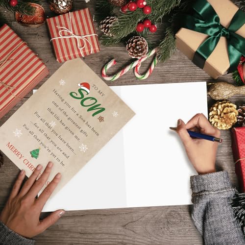 ZY250 Funny Christmas Card for Son from Dad or Mom – Premium 8x5.3" Card