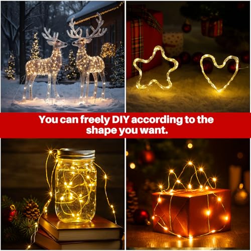 Macarrie 12 Pcs USB Fairy Lights 16 ft Warm White - 50 LED, USB Powered, Decor Gift