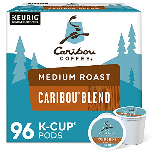 Caribou Blend Coffee Pods - Medium Roast, 24 Count Pack of 4 for Keurig