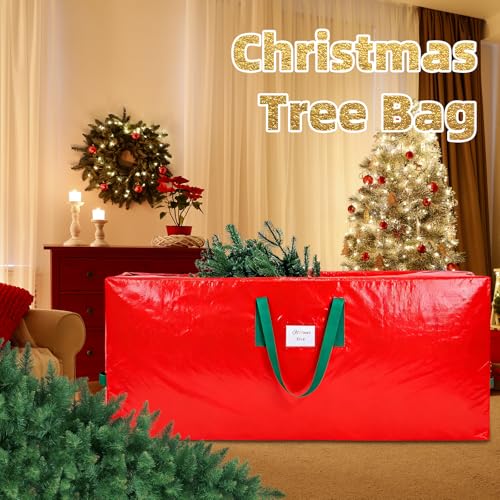 KRYSTY 9 Ft Red Large Christmas Tree Storage Bag Heavy Duty Waterproof Dustproof