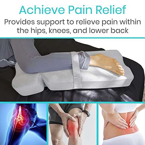 Xtra-Comfort Gray Full Knee Support Leg Pillow for Side Sleepers, Hip & Back Relief