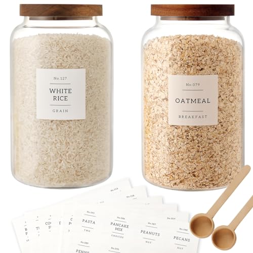 2800ml Glass Food Storage Jars with Airtight Lid, Spice & Cereal Container