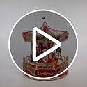 Holiday Santa Carousel with Multicolor LED Lights and Music - 11.1-inch Tabletop Decor