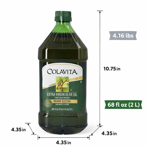 Colavita Extra Virgin Olive Oil - Premium First Cold Pressed, 68 Oz | Perfect for Roasting & Dressings