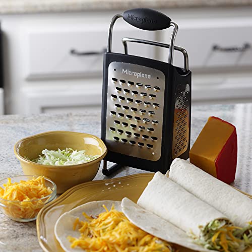 Microplane Four-Sided Stainless Steel Box Grater - Multi-Purpose Slicer & Zester