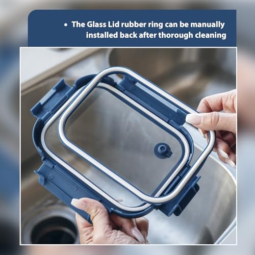 Glass Meal Prep Containers 5-Pack with Lids & Steam Vent - 35 Oz, Leakproof, Microwave & Dishwasher Safe, Borosilicate Glass, Multi-Color