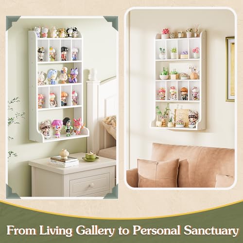 Keebofly White Wall Mount Perfume & Cologne Display Shelf Multi-Tier Organizer