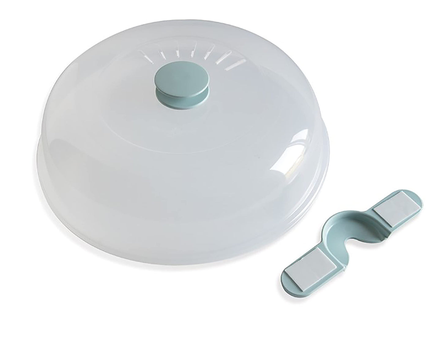 Nordic Ware Microwave Up & Away-Easy Stow - 11-inch Food Safe Lid, Plate Cover with Steam Vents, Anti-Splash Microwave Lid, Contains Moisture, Space-Saving Storage Bracket included