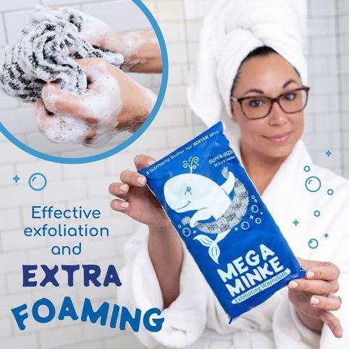 JJ KENT MEGA Minke Exfoliating Washcloth - Reusable Body Scrubber for Soft Skin | Large, Rip-Resistant Design