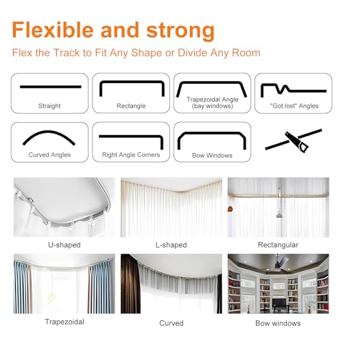 Room Divider Curtains Flexible Ceiling Tracks Set Curtain Track Mount