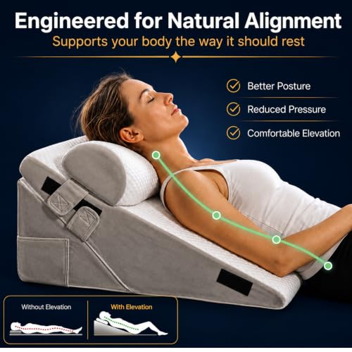 Adjustable 10-in-1 Wedge Pillow Set for Sleep Apnea Acid Reflux Back Support