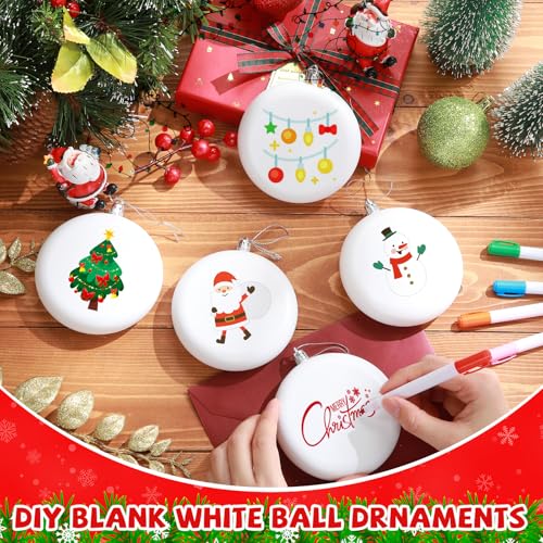 100 Pcs 4 Inch White Matte Christmas Ornament Balls - DIY Holiday Decor