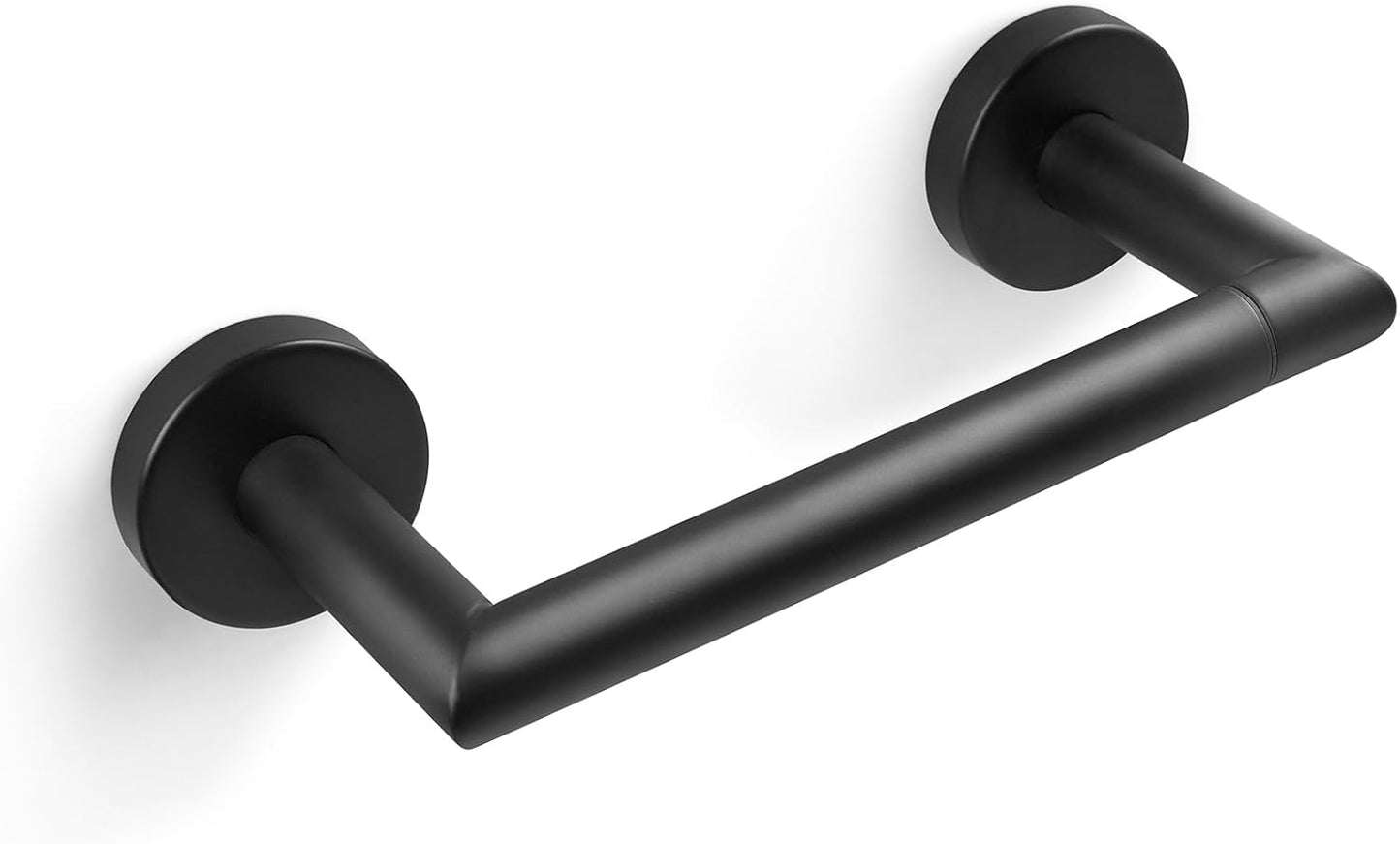 JunSun Matte Black Toilet Paper Holder - Wall-Mounted Pivoting Design for Large Mega Rolls