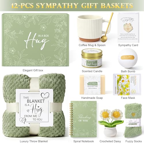 Sympathy Gift Basket for Loss of Loved One - Sage Green Memorial Gift