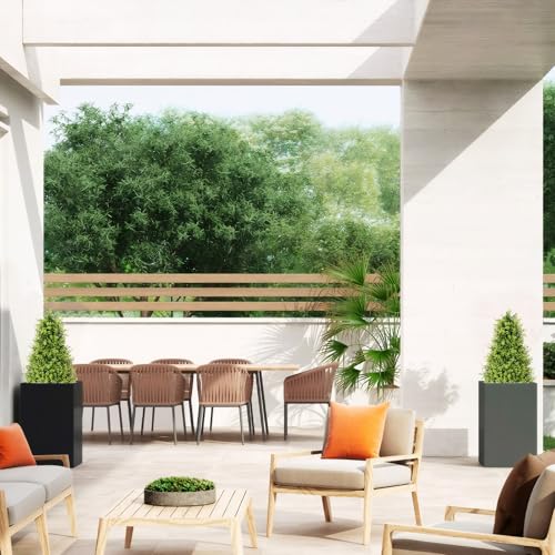 30" Artificial Boxwood Topiary Trees for Outdoor Set of 2