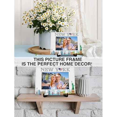 New York Picture Frame, Travel Photo Frame Gifts for Women Men Friends Couples, NY Souvenirs for Wedding Engaged Honeymoon, New York Vacation Picture Frames Favors -39