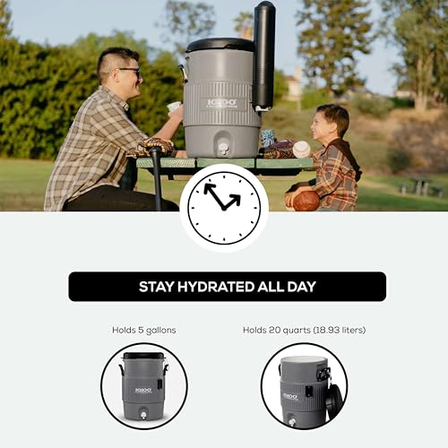 Igloo 5 Gallon Grey Insulated Cooler with Spout | Portable Beverage Dispenser
