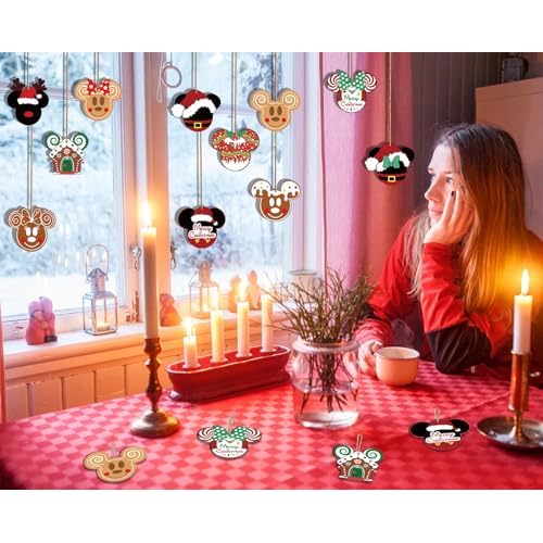 Christmas Party Decorations Tree Wooden Hanging 24pcs Cute Themed Christmas Tree Decorations Merry Christmas Ornaments Hanging Sign Photo Prop for Holiday Xmas Decorations