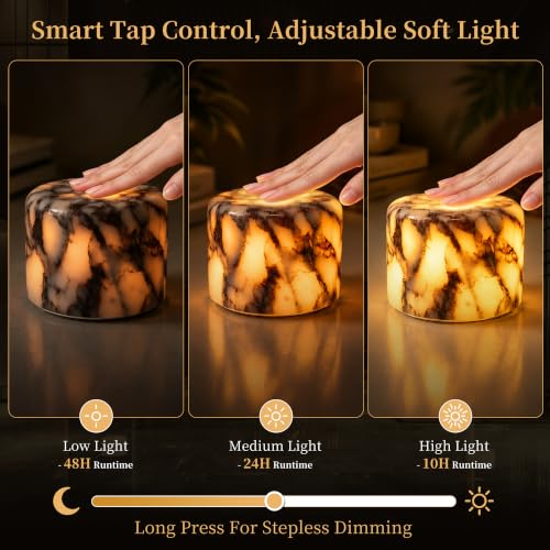 AOPO Calacatta Viola Natural Marble Touch Dimmable Table Lamp Night Light