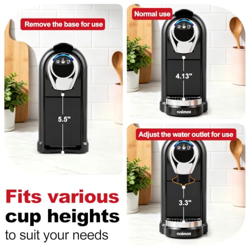 CUSIMAX Black Single Serve Coffee Machine for Nespresso Capsules