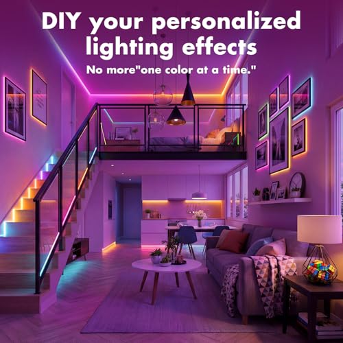 65.6FT RGB LED Strip Lights for Bedroom Smart Control & Music Sync