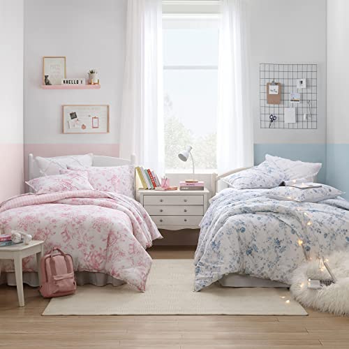 Twin XL Comforter Set with Matching Sham - Delphine Mauve Pink, 100% Cotton