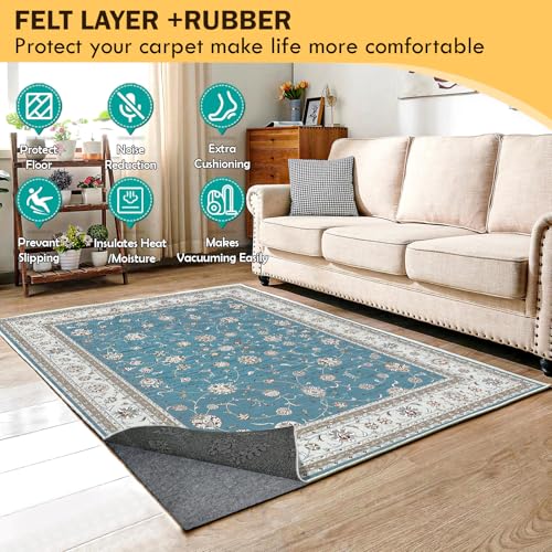 8' x 10' Waterproof Rug Pad Non-Slip Felt Underlay for Hardwood Floors - Thin