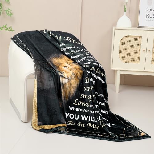 80x60 Brother Gifts from Sister Lion Blanket – Birthday Gift for Brother Adult