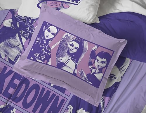 KPOP Demon Hunters Twin Comforter Set 5 Piece Kids Bedding Purple - Officially Licensed