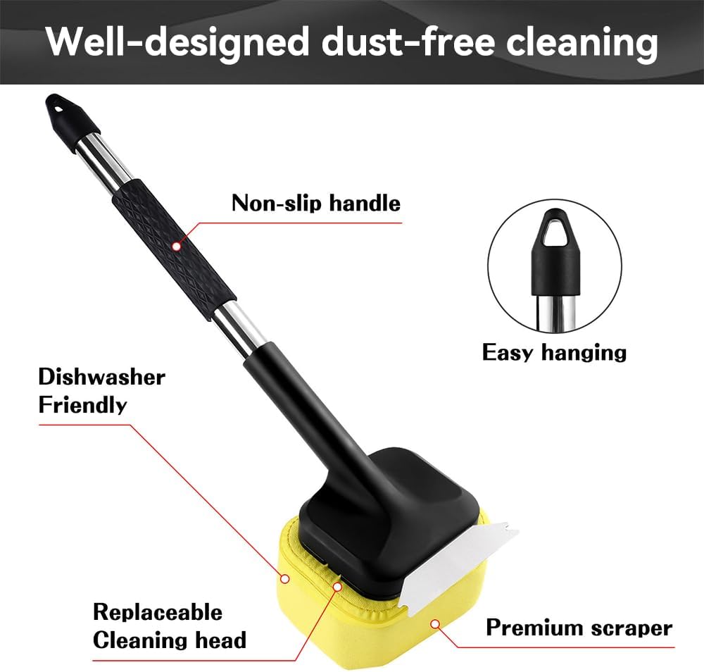 Skiennix Grill Brush - Bristle-Free BBQ Cleaner with Durable Scraper for Cast Iron & Stainless Steel Grates | 2 Replaceable Brushes, Perfect Gift for Men & Dads