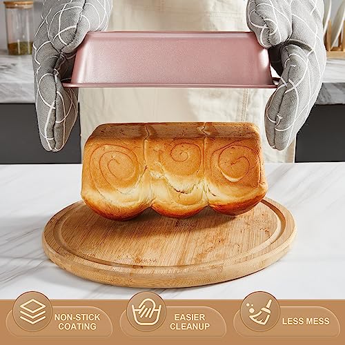 Pink Bakeware Set with 12 Nonstick Pans & Rack - Rose Pink
