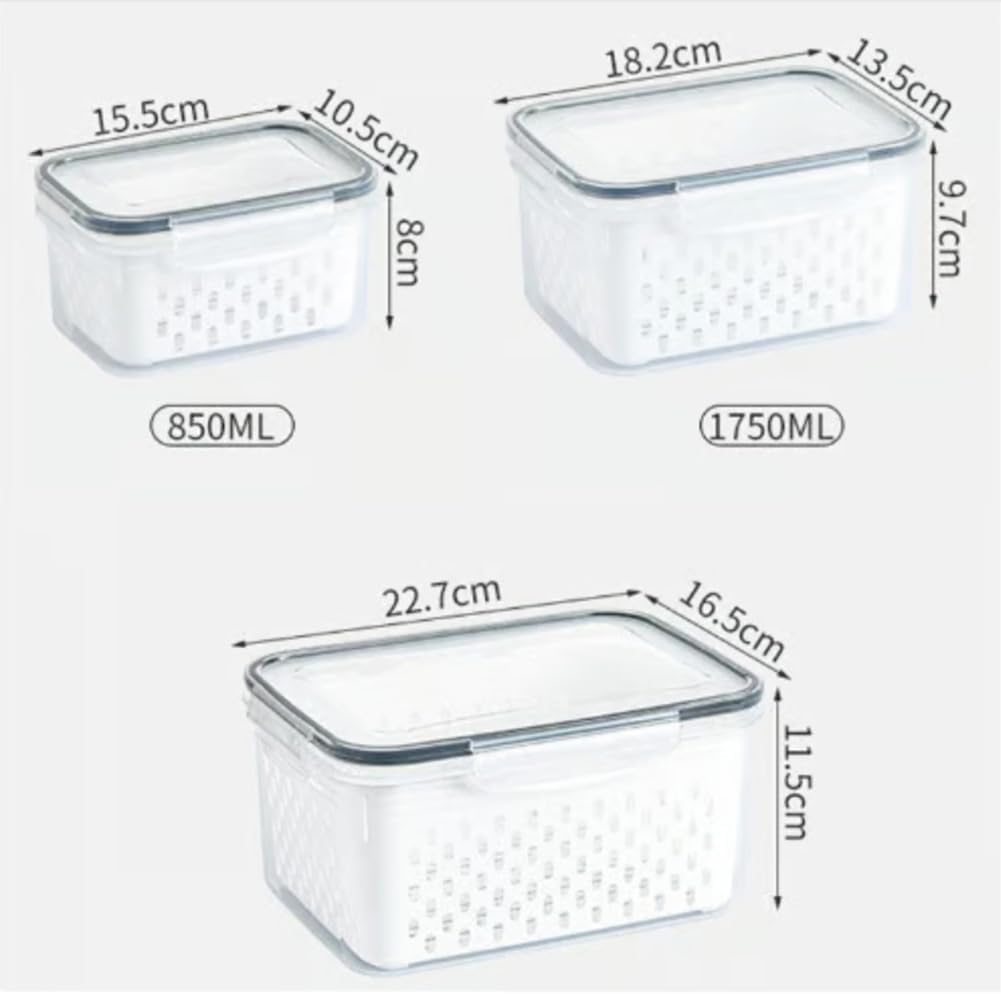 Skiennix 4-In-1 Food Storage Container - Versatile & Space-Saving Design | BPA-Free, Clear