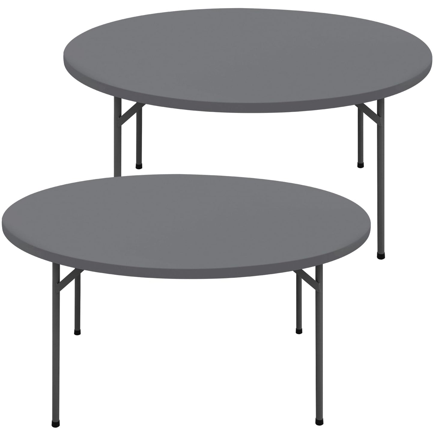 Moosfor Round Spandex Tablecloth 2 Pack, Elastic Fitted Waterproof Tablecloths for 36"-44" Tables, Stretch Washable Picnic Table Cover for Camping, Dining, Indoor and Outdoor, Grey
