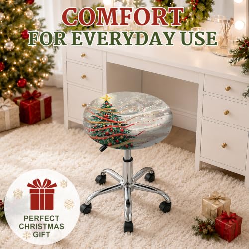Bar Stool Covers Round Christmas 2-Pack, Fits 12-15 Inch Seats