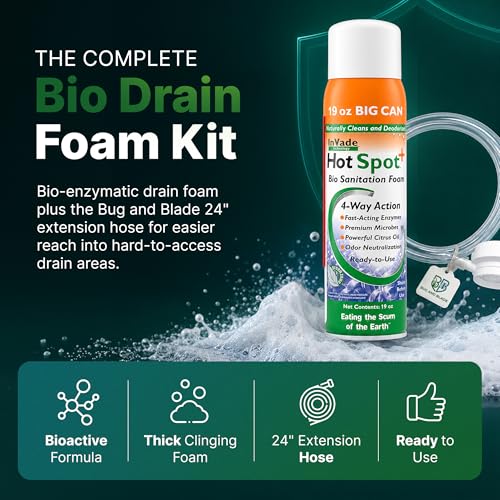 Bio-Enzyme Drain Cleaner & Odor Neutralizer Kit with Extension Hose - 19 oz