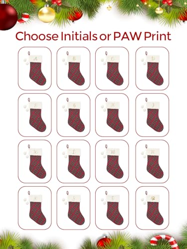 Just Jolly 20" Monogram Christmas Stockings with Pom Poms - PAW Personalized Holiday Decor