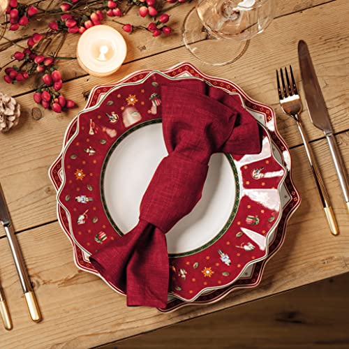 Villeroy & Boch Toy's Delight Christmas Dinner Plate Red 11.5in - Festive Porcelain