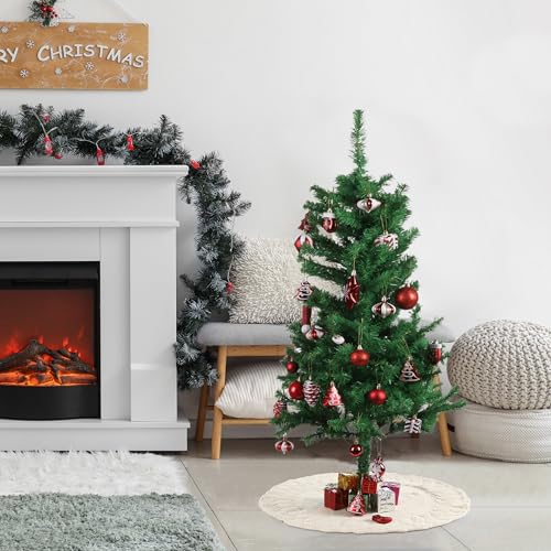 Mr. Pen 24-Inch Knitted Christmas Tree Skirt with Braided Pattern