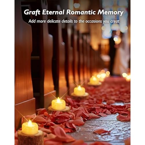 LED Candles with Remote and Timer, 12PCS Flameless Tea Lights Candles Battery Operated, Remote Control Tea Lights with 6/8 H Timer for Halloween Christmas Holiday Warm White