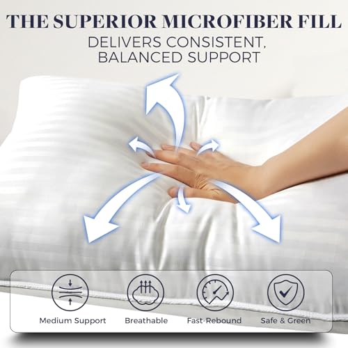 White King Size Bed Pillow 2 Pack - Hotel Collection Super Soft Down Alternative