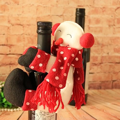 VANTATY 2-Pack Christmas Santa & Snowman Wine Bottle Covers - Festive Holiday Decor & Gifts
