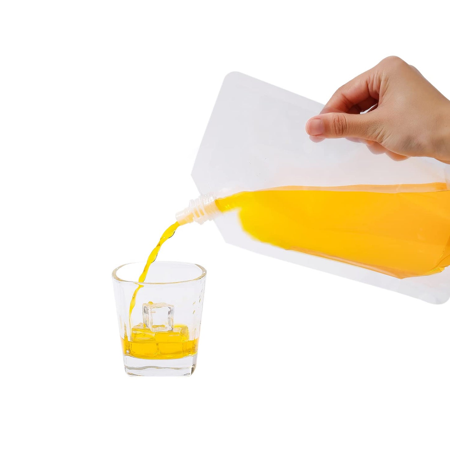 OHMAXHO Plastic Alcohol Pouches,Hidden Flasks for Liquor for Concerts,Drink Pouches for Adults Alcohol,Reusable Juice Pouches and Concealable Booze Bags for Travel (15OZ-12PCS)